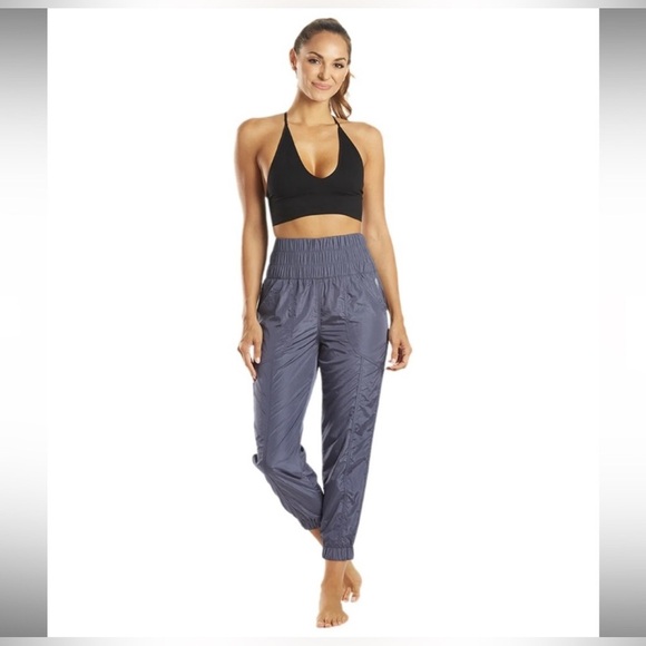 FREE PEOPLE Movement MEDIUM The Way Home Nylon Parachute Jogger DEEP SEA Heather - Picture 4 of 14